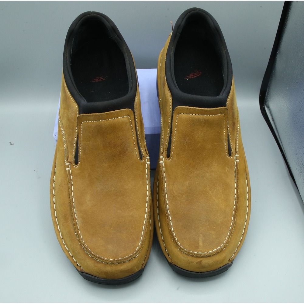Red Wing 4635 Mens Tan Leather Slip On Moc Toe Loafers Shoes Size 10M